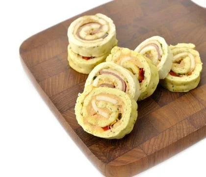 Plate of many mini bite size sandwich appetizers Stock Photos