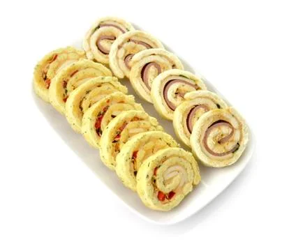 Plate of many mini bite size sandwich appetizers Stock Photos