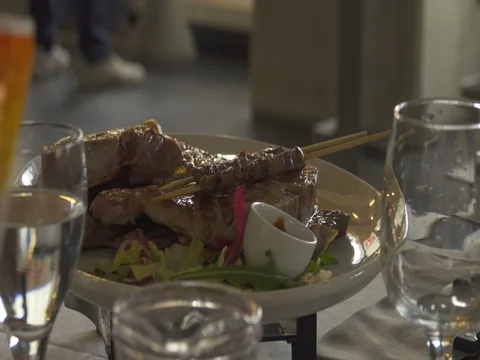 Plate of Meat Stock-Footage 73375695