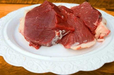 Plate with meat Stock Photos