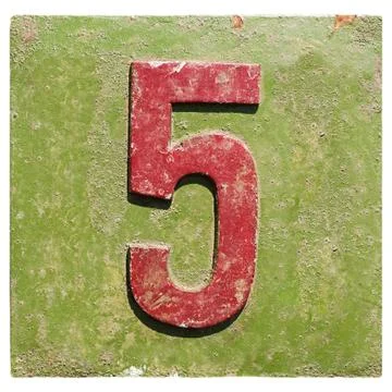 Plate with a number 5 Stock Photos