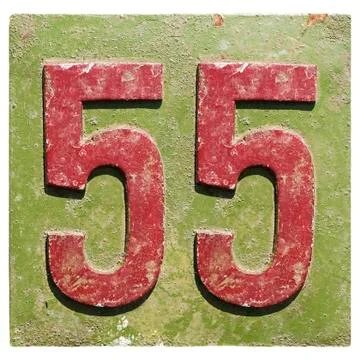 Plate with a number 55 Stock Photos