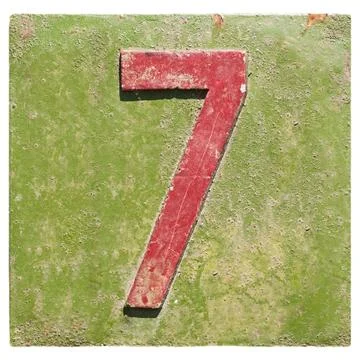 Plate with a number 7 Stock Photos