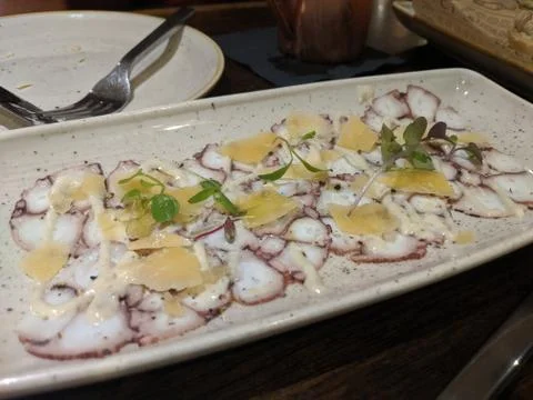 A plate of Octopus Stock Photos