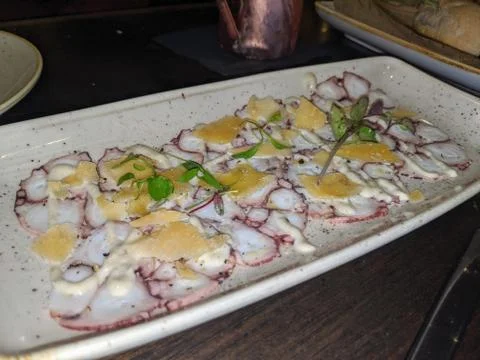 A plate of Octopus Stock Photos