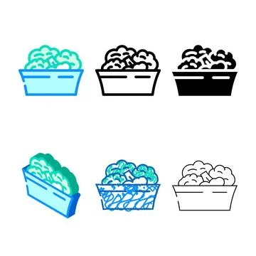 Plate of pack broccoli color icon vector Stock Illustration