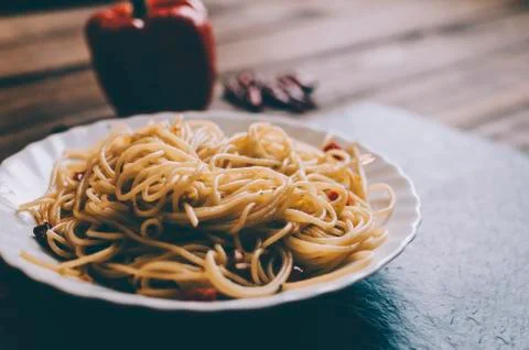 Plate With Pasta Stock Photos