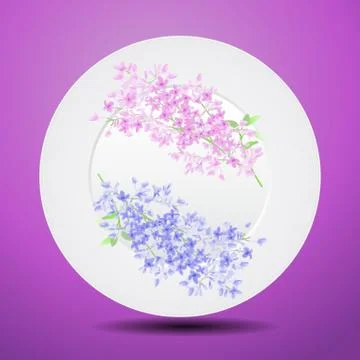 Plate patterned lilac. Presentation Stock Illustration