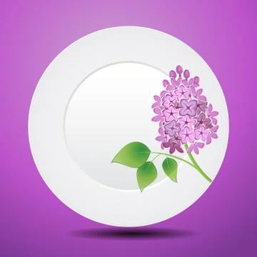 Plate patterned lilac. Presentation Stock Illustration