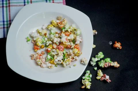 A plate of Pop corn Stock Photos