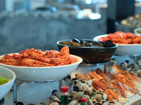 Plate of Prawns Stock Photos