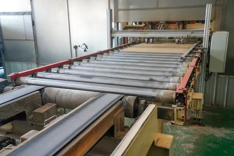 Plate processing machinery and equipment are located in a factory in North .. Stock Photos