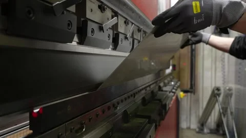 Plate processing pressing cutting machine Stock Footage 256150273