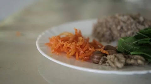A plate of proper nutrition Stock Footage 270070623