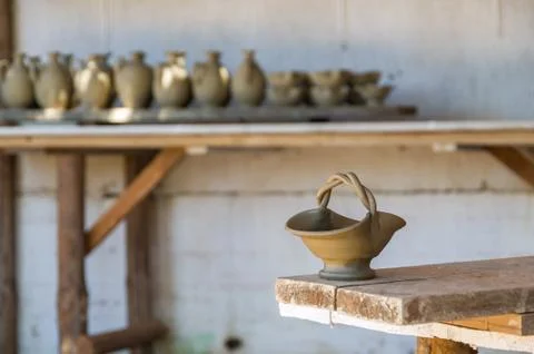 A plate of raw clay Stock Photos