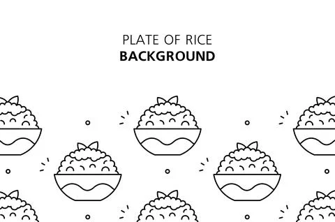 Plate of rice background Stock Illustration
