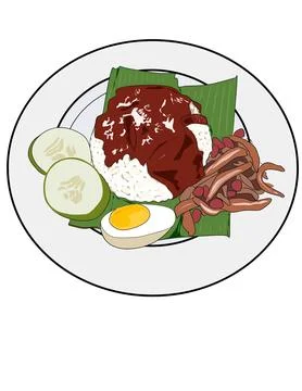 A plate of rice, breakfast. Stock Illustration