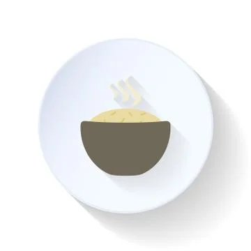 Plate of rice flat icon Stock Illustration