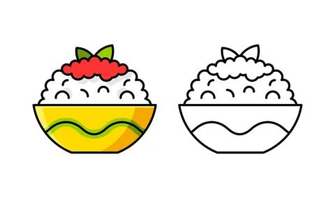 Plate of rice icon Illustrazione stock