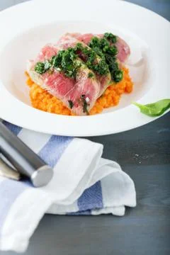 A plate of Roast beef Stock Photos