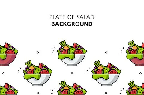 Plate of salad background Stock Illustration