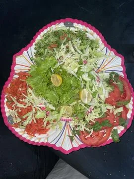 A plate of salad for dinner. Stock Photos