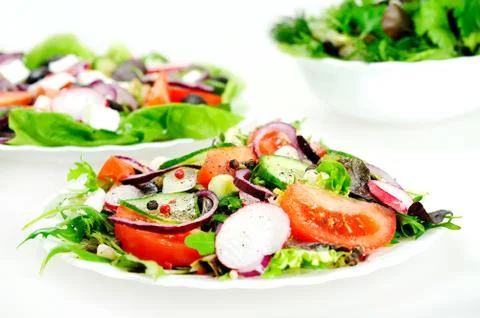 Plate with salad 스톡 사진