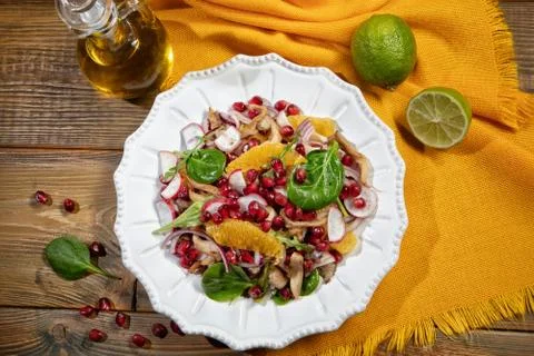 Plate With Salad Stock Photos