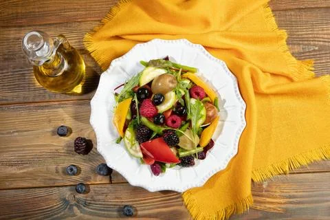 Plate With Salad Stock Photos