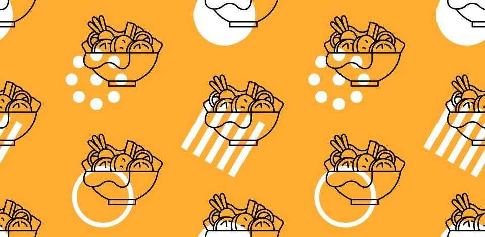 Plate of salad seamless pattern Stock Illustration