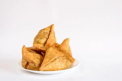 Plate of samosas Stock Photos
