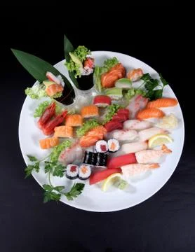 Plate of sashimi Stock Photos