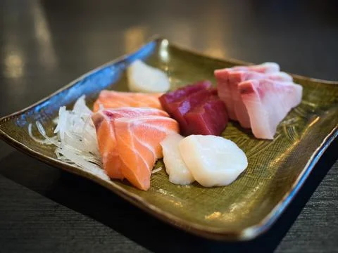 Plate of Sashmi Stock Photos