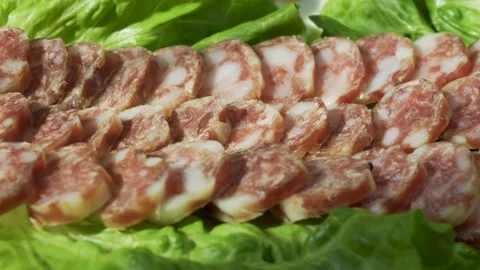 A plate of sausage Stock Footage 150903100