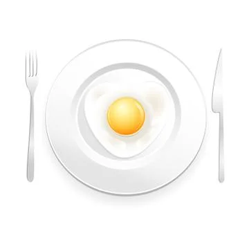 Plate of scrambled eggs Stock Illustration