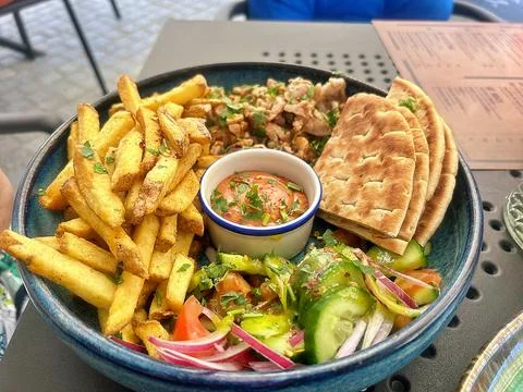 Plate with shoarma Stock Photos