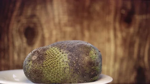 Plate with soursop fruit Stock Footage 132844083