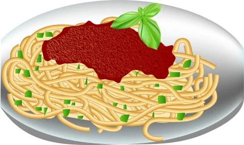 Plate of spaghetti Stock Illustration