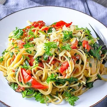 A plate of spaghetti Stock Photos