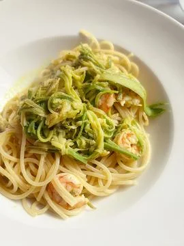 A plate of spaghetti Foto stock