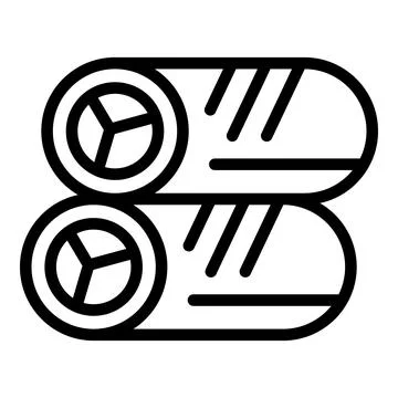 Plate spring roll icon outline vector. Cuisine food Stock Illustration