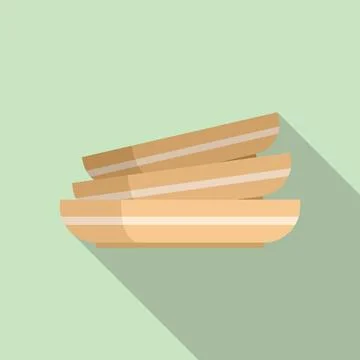 Plate stack icon flat . Dish food 스톡 일러스트
