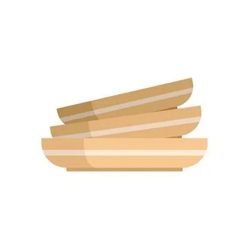Plate stack icon flat vector. Dish food Illustrazione stock