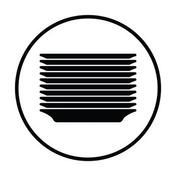 Plate stack icon Illustrazione stock