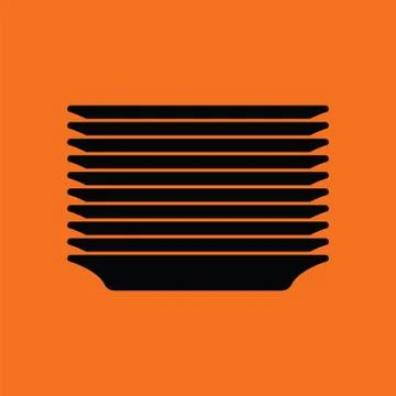 Plate stack icon Stock Illustration