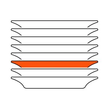 Plate Stack Icon Stock Illustration