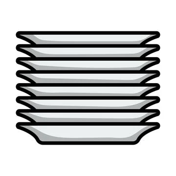 Plate Stack Icon Stock Illustration
