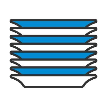Plate Stack Icon Stock Illustration