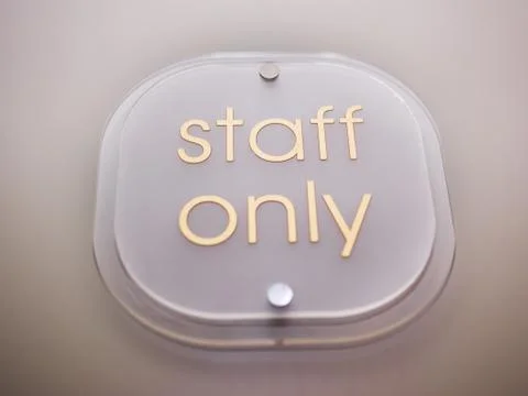 Plate with Staff Only indication Stock Photos