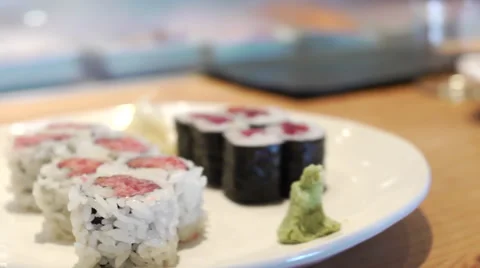 Plate of Sushi Stock Footage 40733860